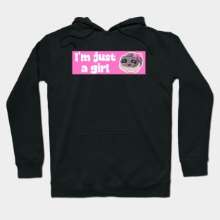 I'm just a girl pink, funny sad hamster meme stickers Hoodie